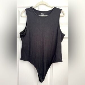 American Eagle Black Ribbed Bodysuit, Size XXL - NWT